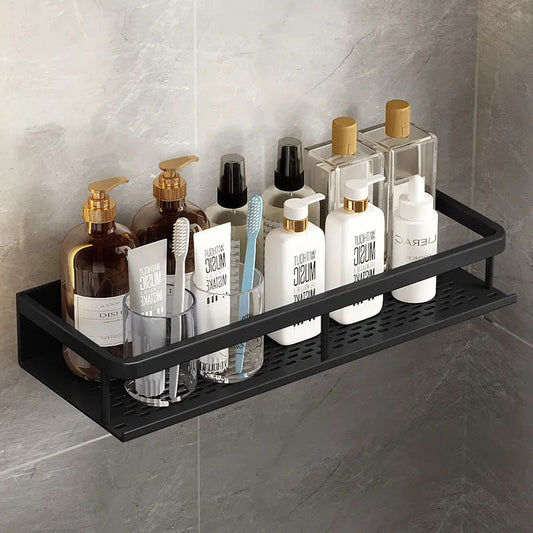 AquaForma – Schwarzes Duschregal mit modernem & platzsparendem Design - Bathroom Shelf Storage - Voldeva