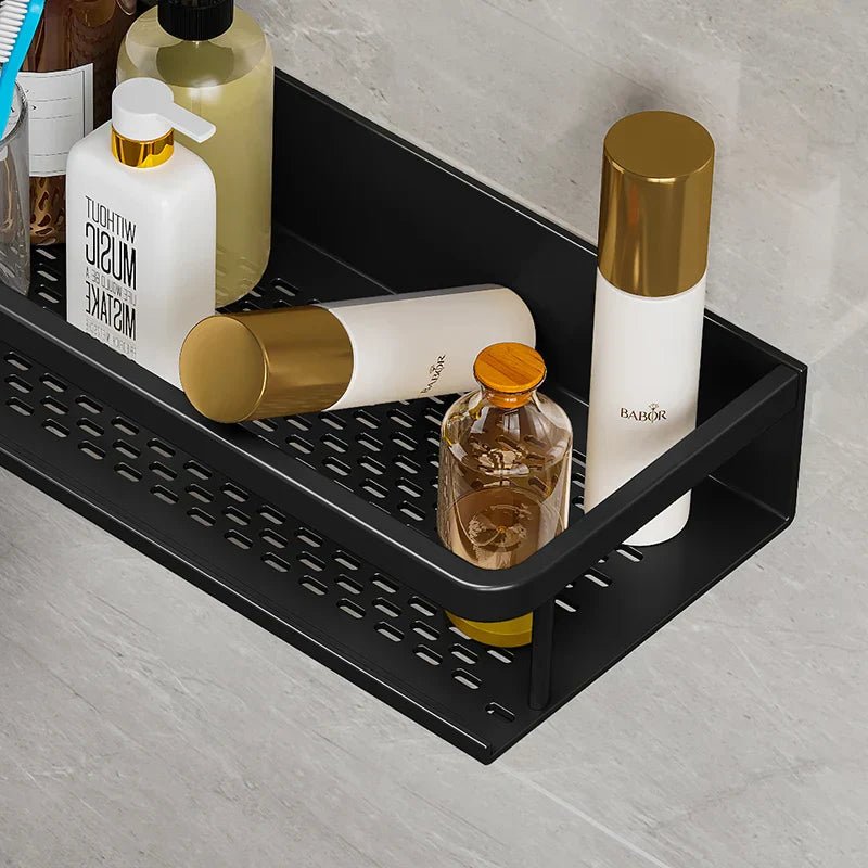 AquaForma – Schwarzes Duschregal mit modernem & platzsparendem Design - Bathroom Shelf Storage - Voldeva