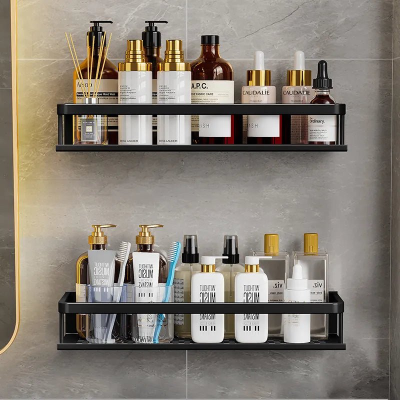 AquaForma – Schwarzes Duschregal mit modernem & platzsparendem Design - Bathroom Shelf Storage - Voldeva