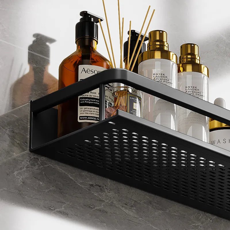 AquaForma – Schwarzes Duschregal mit modernem & platzsparendem Design - Bathroom Shelf Storage - Voldeva