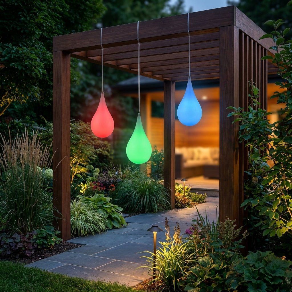 Außen - Pendelleuchte im Wassertropfen - Design - Pendelleuchte - RGB - Voldeva