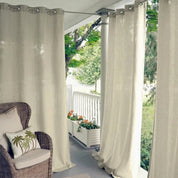 Außenvorhang mit Schlaufen für Terrasse und Balkon - Außenvorhang - Beige - Voldeva