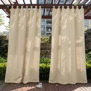 Außenvorhang mit Schlaufen für Terrasse und Balkon - Außenvorhang - Beige - Voldeva
