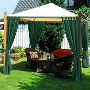 Außenvorhang mit Schlaufen für Terrasse und Balkon - Außenvorhang - Grün - Voldeva