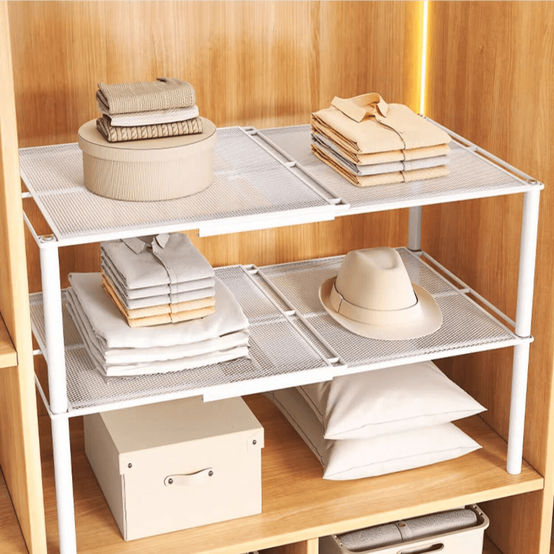 Ausziehbares 2 - stufiges Kleiderschrankregal - Schrankregal - Voldeva