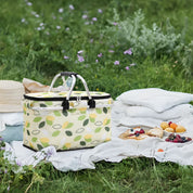 Faltbarer Picknickkorb mit Karo-Muster und Doppelreißverschluss