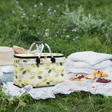 Faltbarer Picknickkorb mit Karo-Muster und Doppelreißverschluss