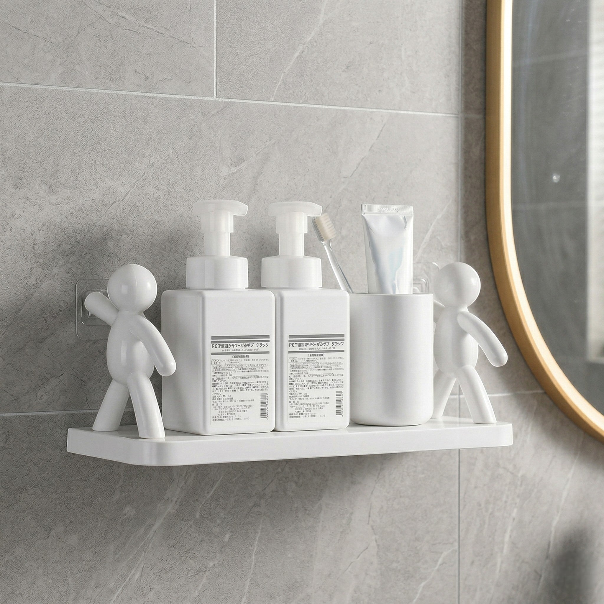 Badezimmer Wandregal Dekorative Figurenhalterung - Wandregal - Weiß - Voldeva