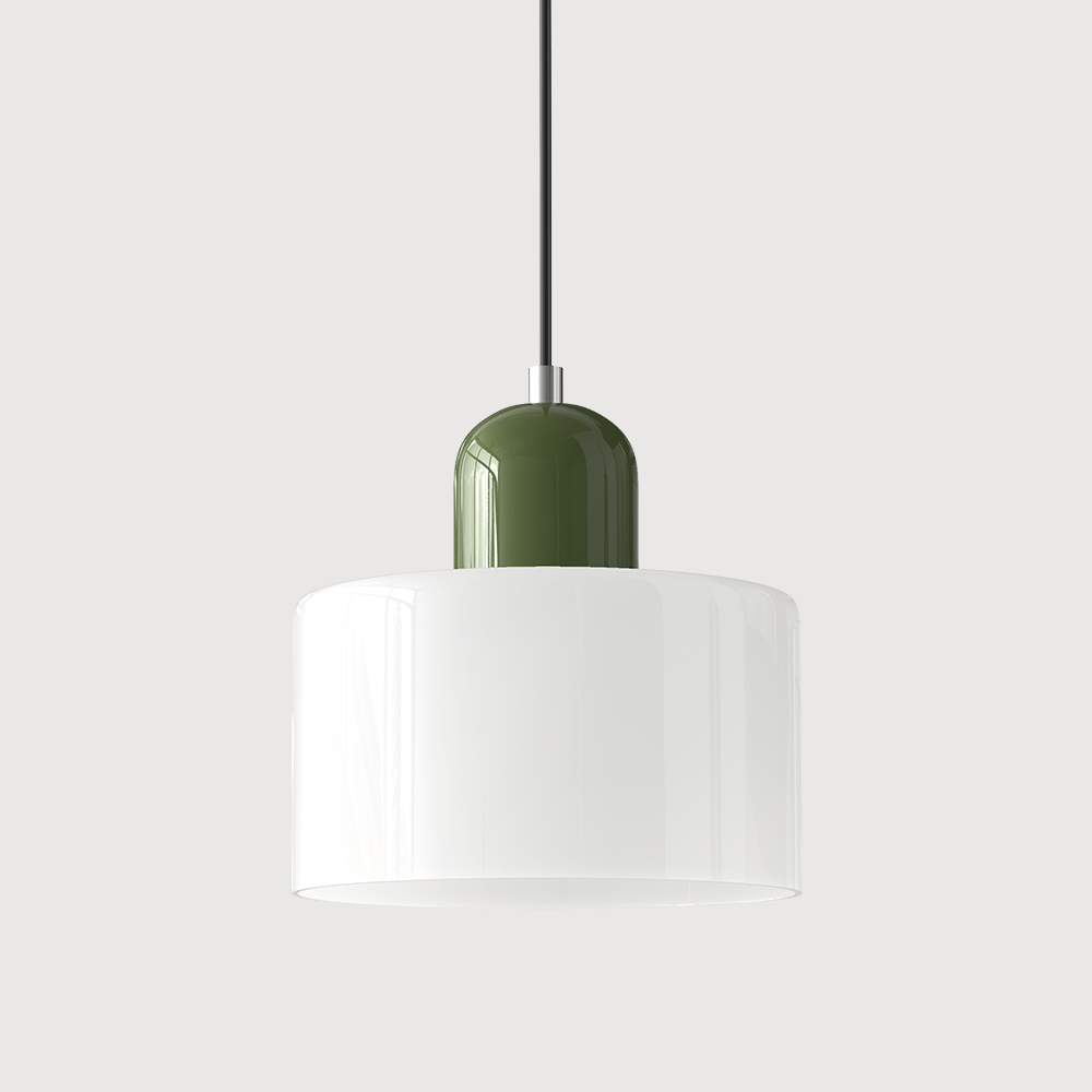 Bauhaus Farbglas Hängeleuchte Modernes Design - Deckenleuchte - Weiß - Voldeva