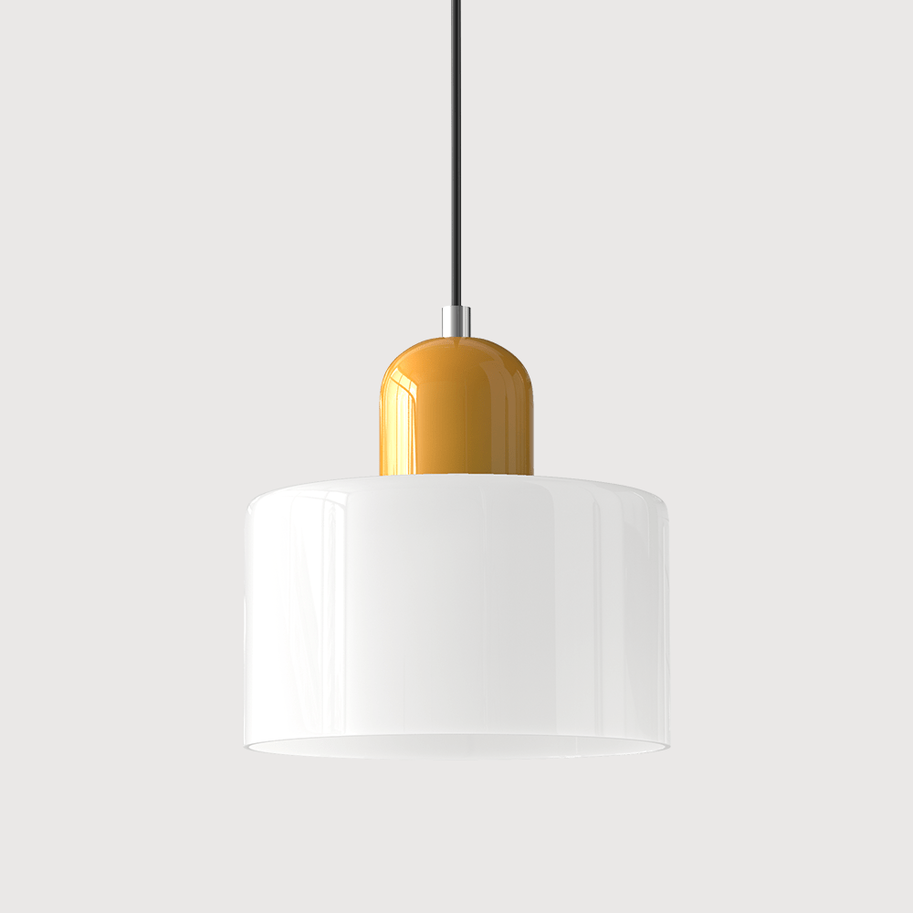 Bauhaus Farbglas Hängeleuchte Modernes Design - Deckenleuchte - Weiß - Voldeva