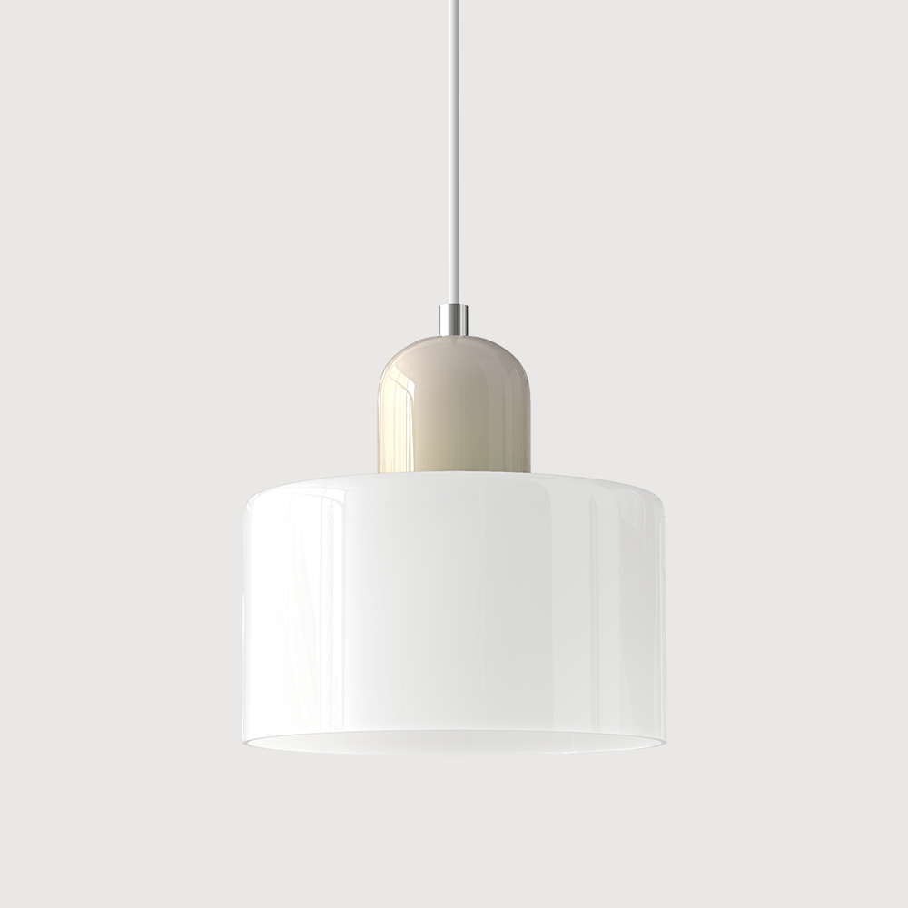 Bauhaus Farbglas Hängeleuchte Modernes Design - Deckenleuchte - Weiß - Voldeva