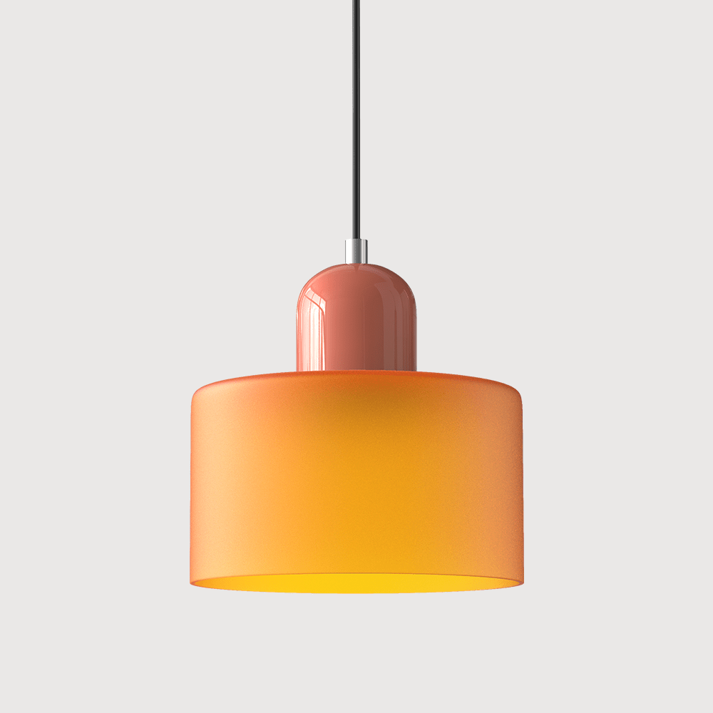 Bauhaus Farbglas Hängeleuchte Modernes Design - Deckenleuchte - Orange - Voldeva