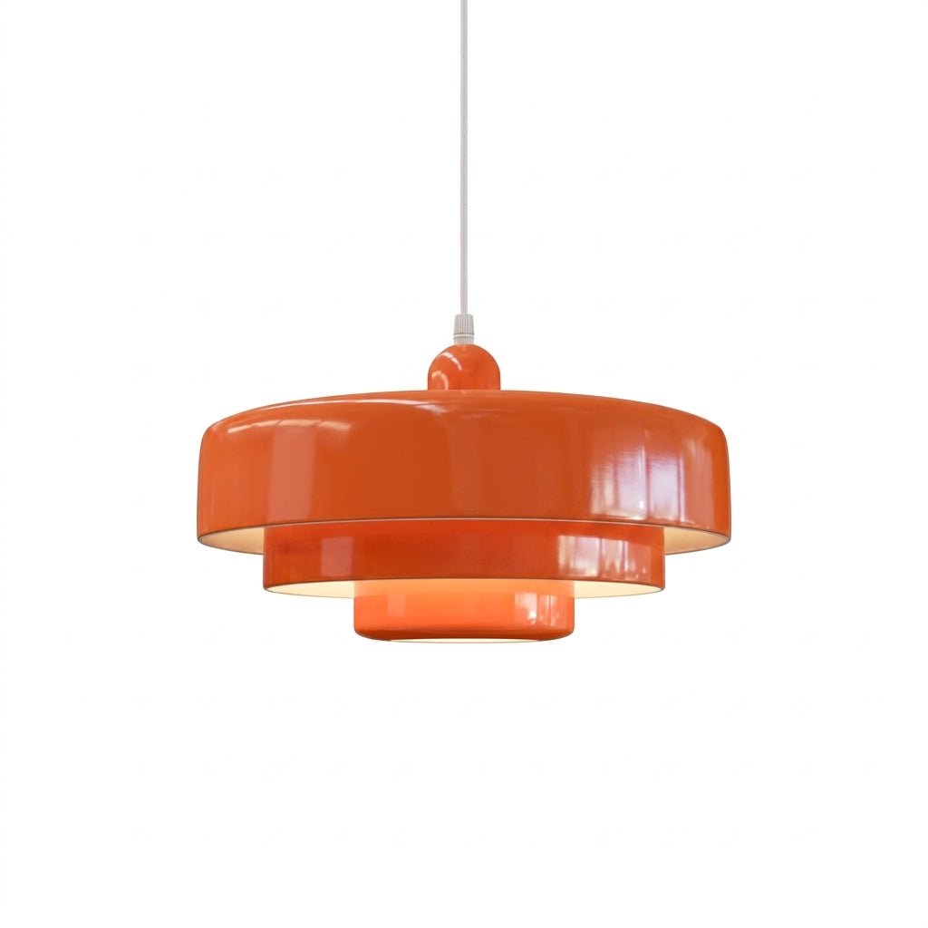 Bauhaus Pendelleuchte mit Gestuften Rundschirmen - Pendelleuchte - Orange - Voldeva
