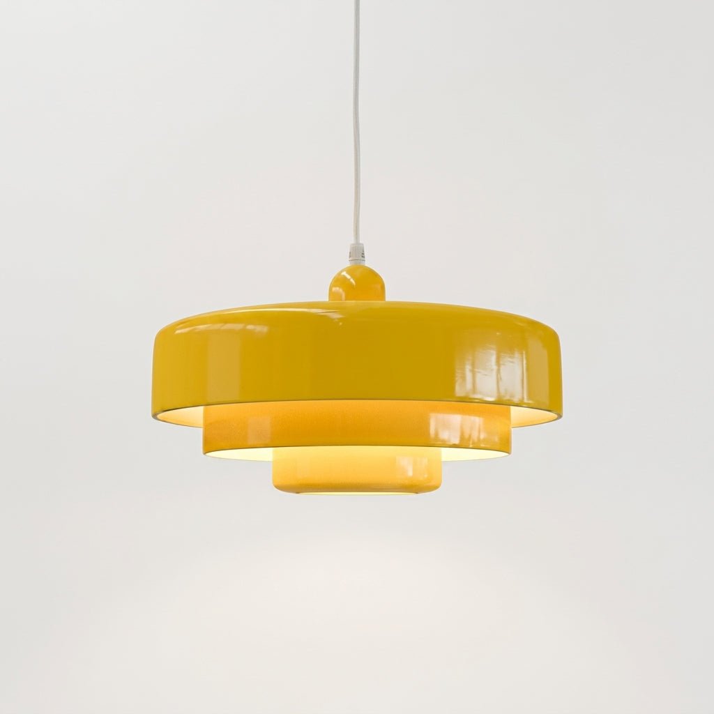 Bauhaus Pendelleuchte mit Gestuften Rundschirmen - Pendelleuchte - Gelb - Voldeva