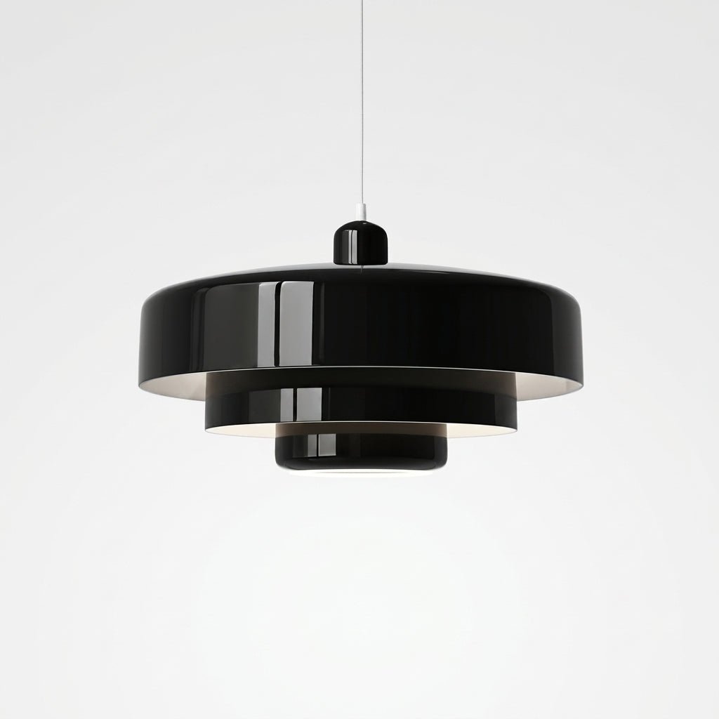 Bauhaus Pendelleuchte mit Gestuften Rundschirmen - Pendelleuchte - Schwarz - Voldeva