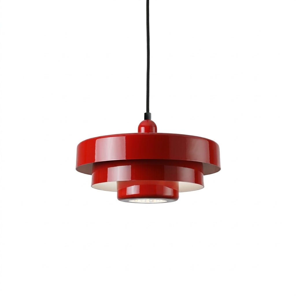 Bauhaus Pendelleuchte mit Gestuften Rundschirmen - Pendelleuchte - Rot - Voldeva