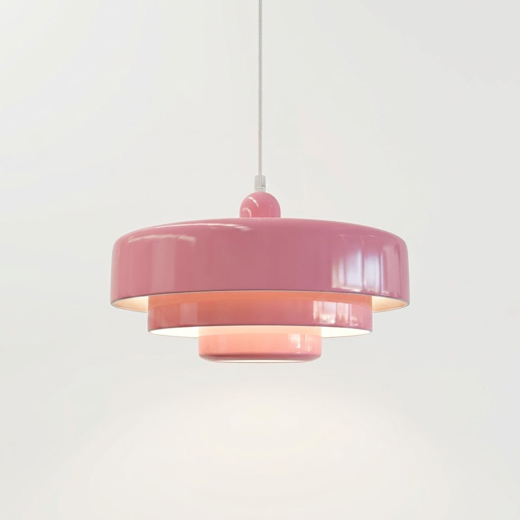 Bauhaus Pendelleuchte mit Gestuften Rundschirmen - Pendelleuchte - Rosa - Voldeva