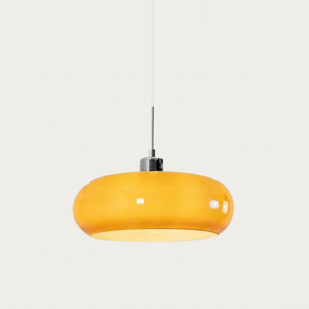 Bauhaus Pendelleuchte mit Rundem Kuppelschirm - Pendelleuchte - Gelb - Voldeva