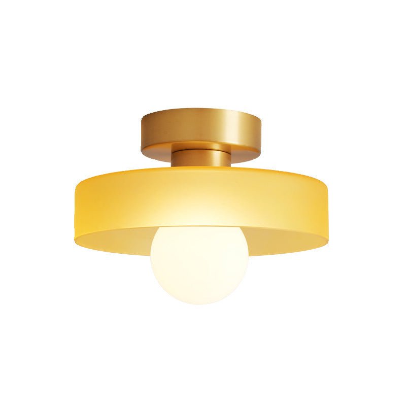 Bauhaus Runde Glas Deckenleuchte Modernes Design - Deckenleuchte - Gold/Orange - Voldeva