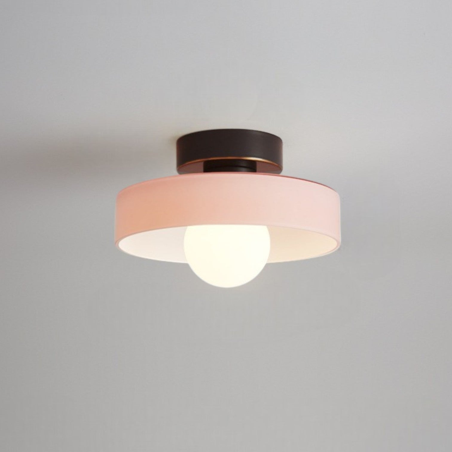 Bauhaus Runde Glas Deckenleuchte Modernes Design - Deckenleuchte - Schwarz/Rosa - Voldeva