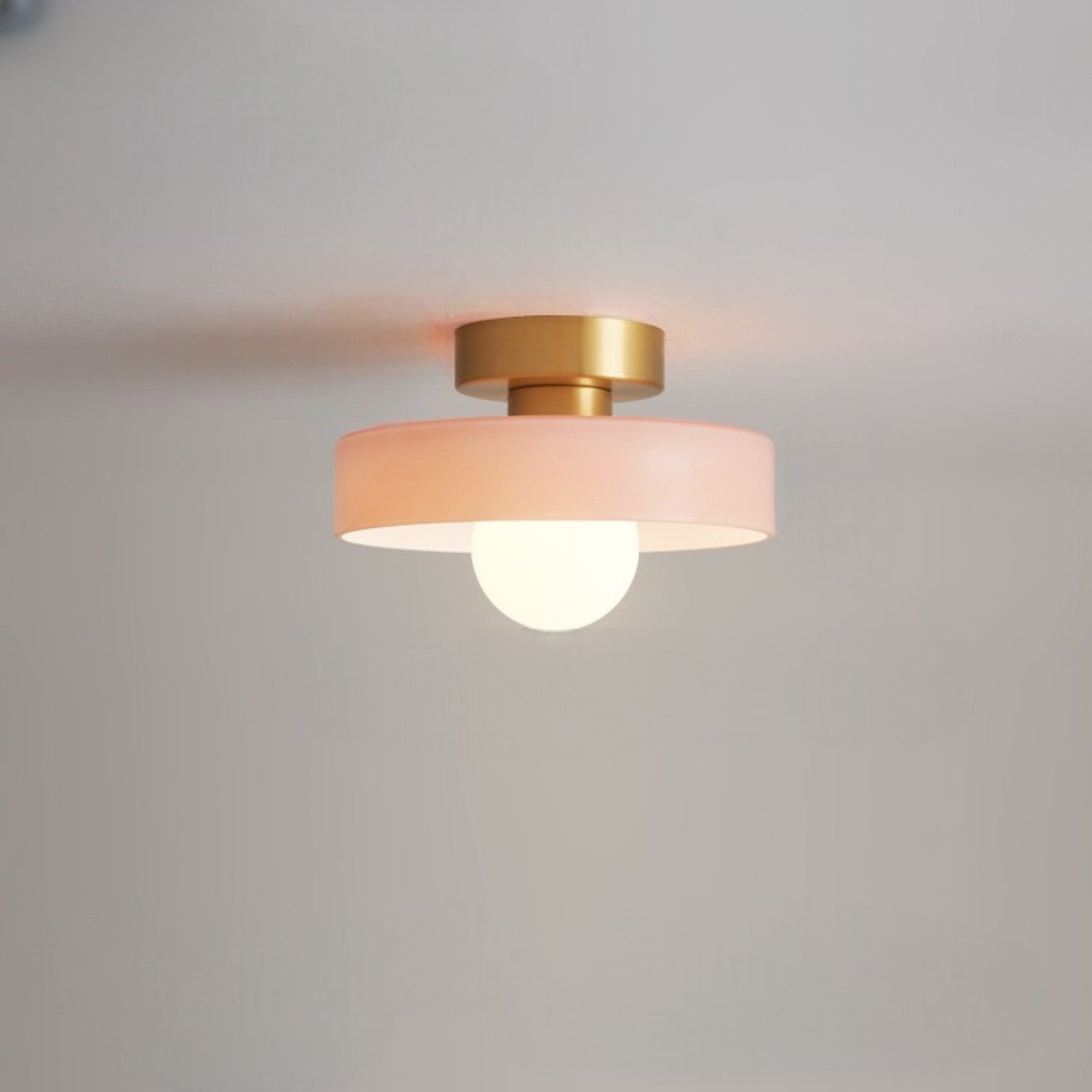 Bauhaus Runde Glas Deckenleuchte Modernes Design - Deckenleuchte - Gold/Rosa - Voldeva
