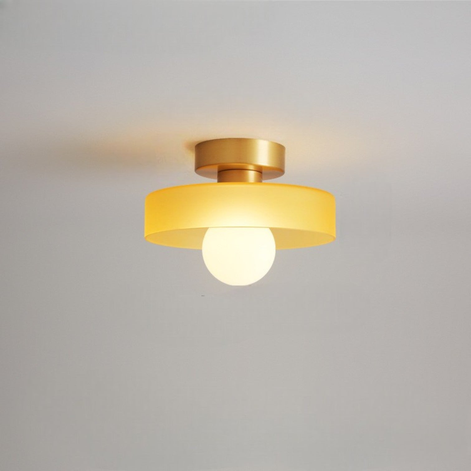 Bauhaus Runde Glas Deckenleuchte Modernes Design - Deckenleuchte - Gold/Orange - Voldeva