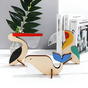 BeamBud - Holztier Tischlampe mit sanftem LED - Licht - Tischlampe - Pelikan - Voldeva