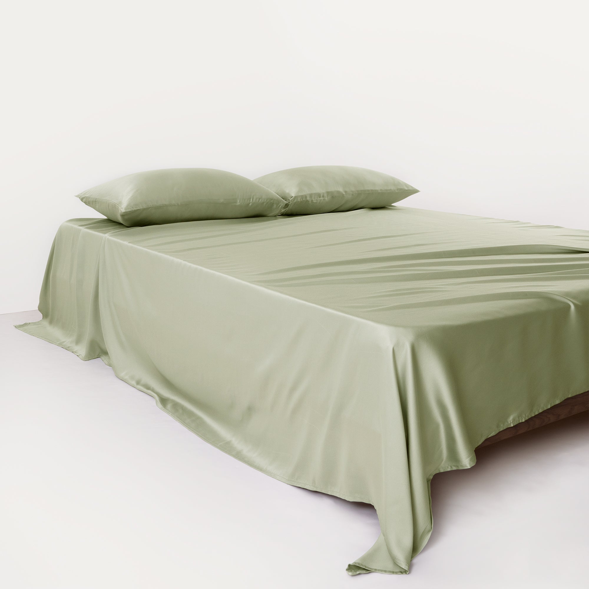 Bettlaken Ohne Gummizug Mit Atmungsaktiver Oberfläche - Schlafzimmer - Olivgrün - Voldeva