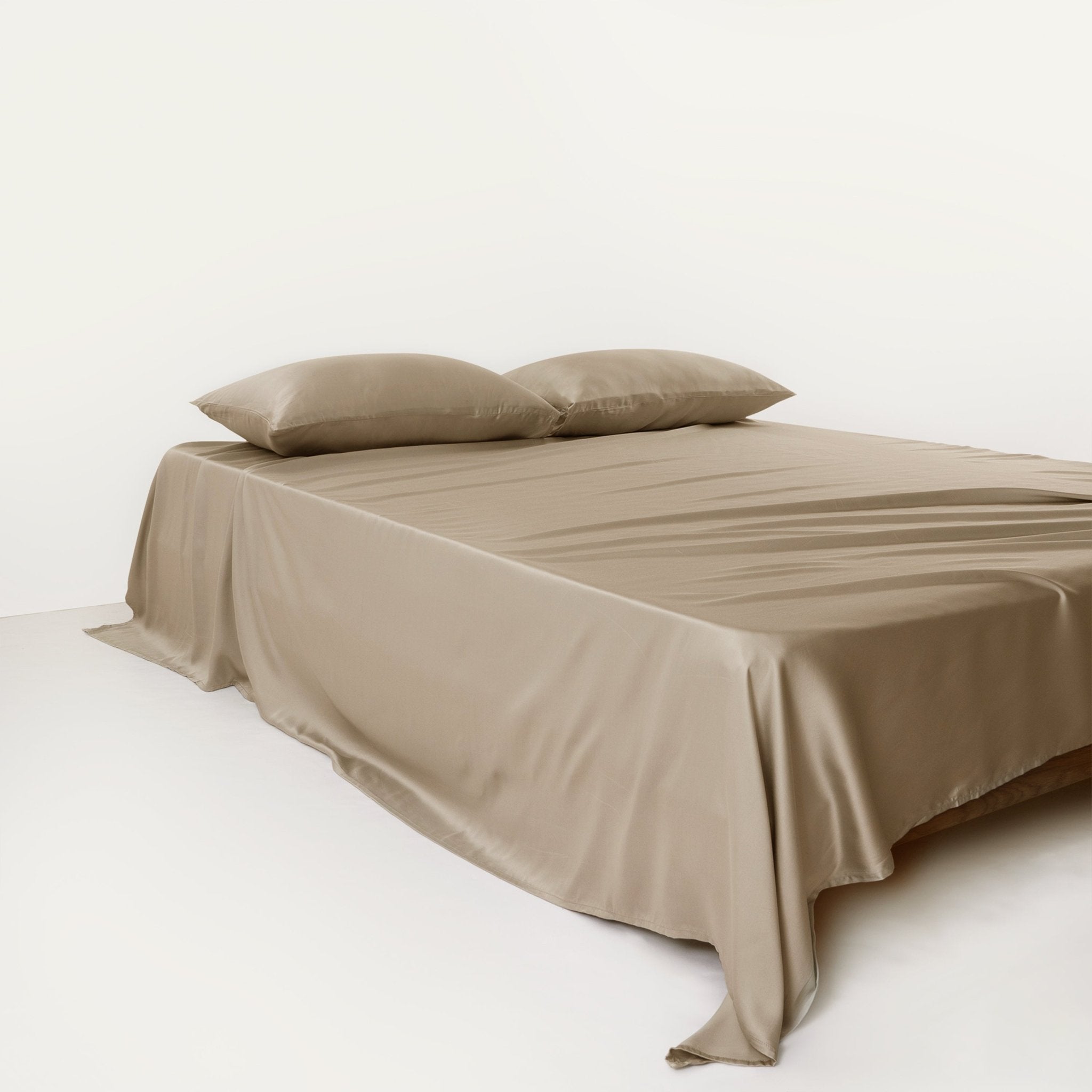 Bettlaken Ohne Gummizug Mit Atmungsaktiver Oberfläche - Schlafzimmer - Taupe - Voldeva