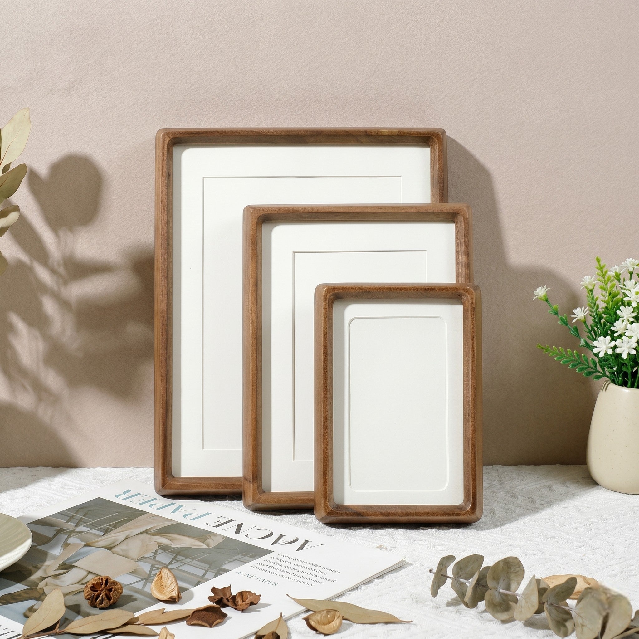 Minimalistische Bilderrahmen aus Holz - Holzrahmen - Dunkelbraun - Voldeva