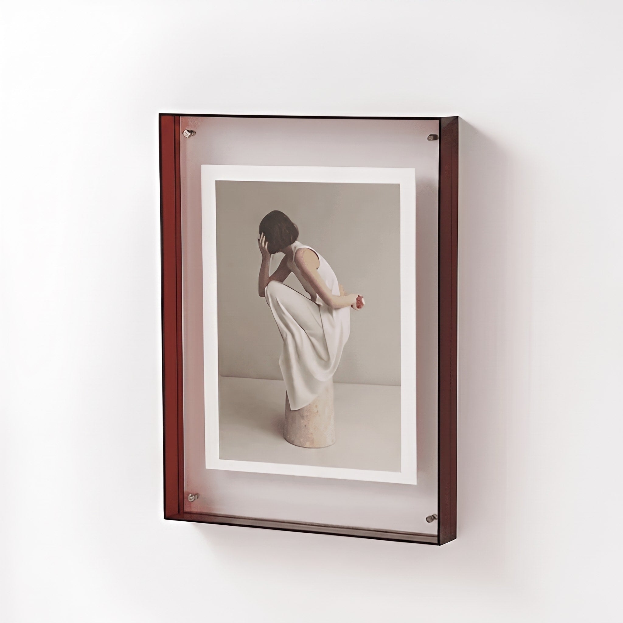 Bilderrahmen mit farbiger Acrylkante im Blockdesign - Picture Frames - Rot - Voldeva