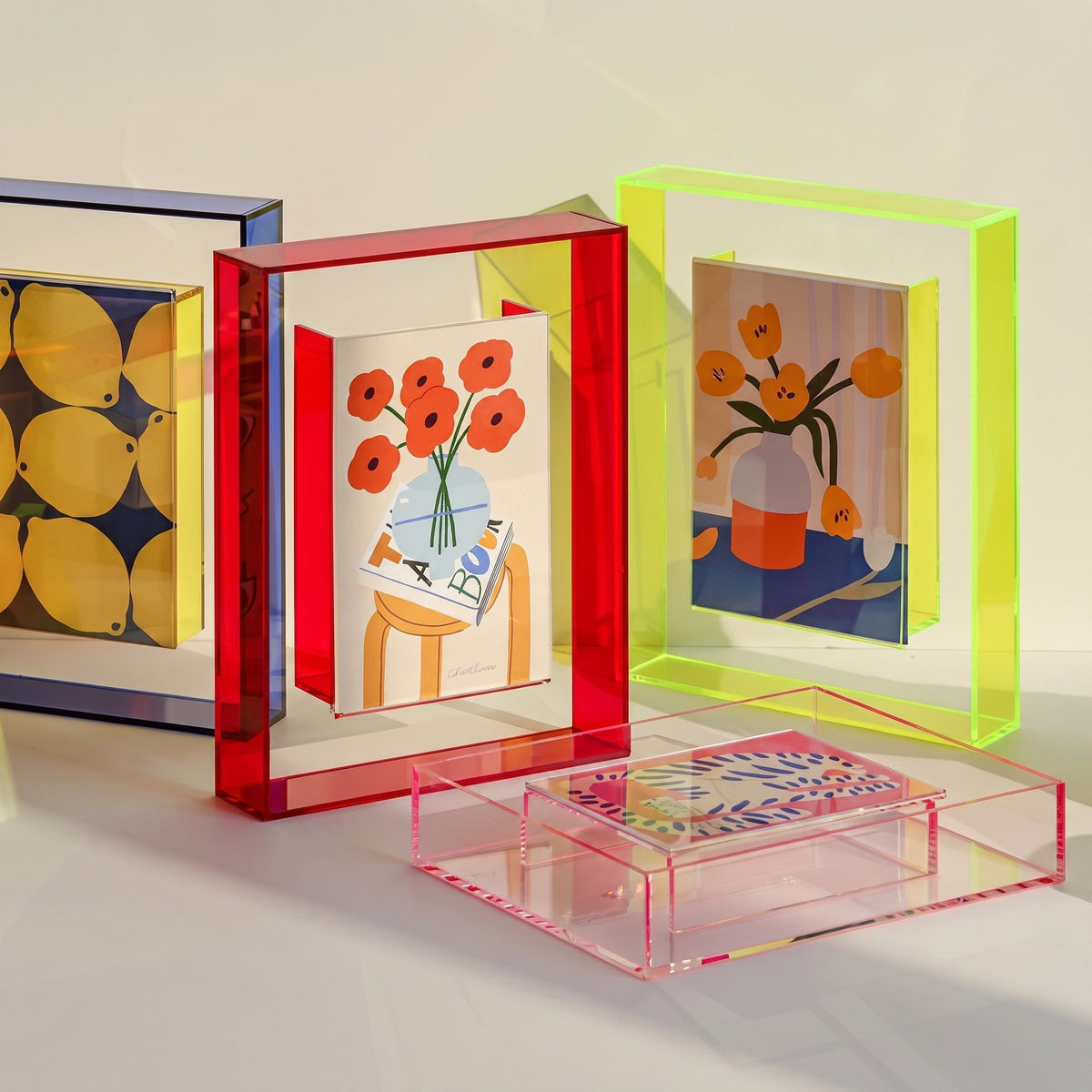 Bilderrahmen mit farbiger Acrylkante im Blockdesign - Picture Frames - Hellgrün - Voldeva