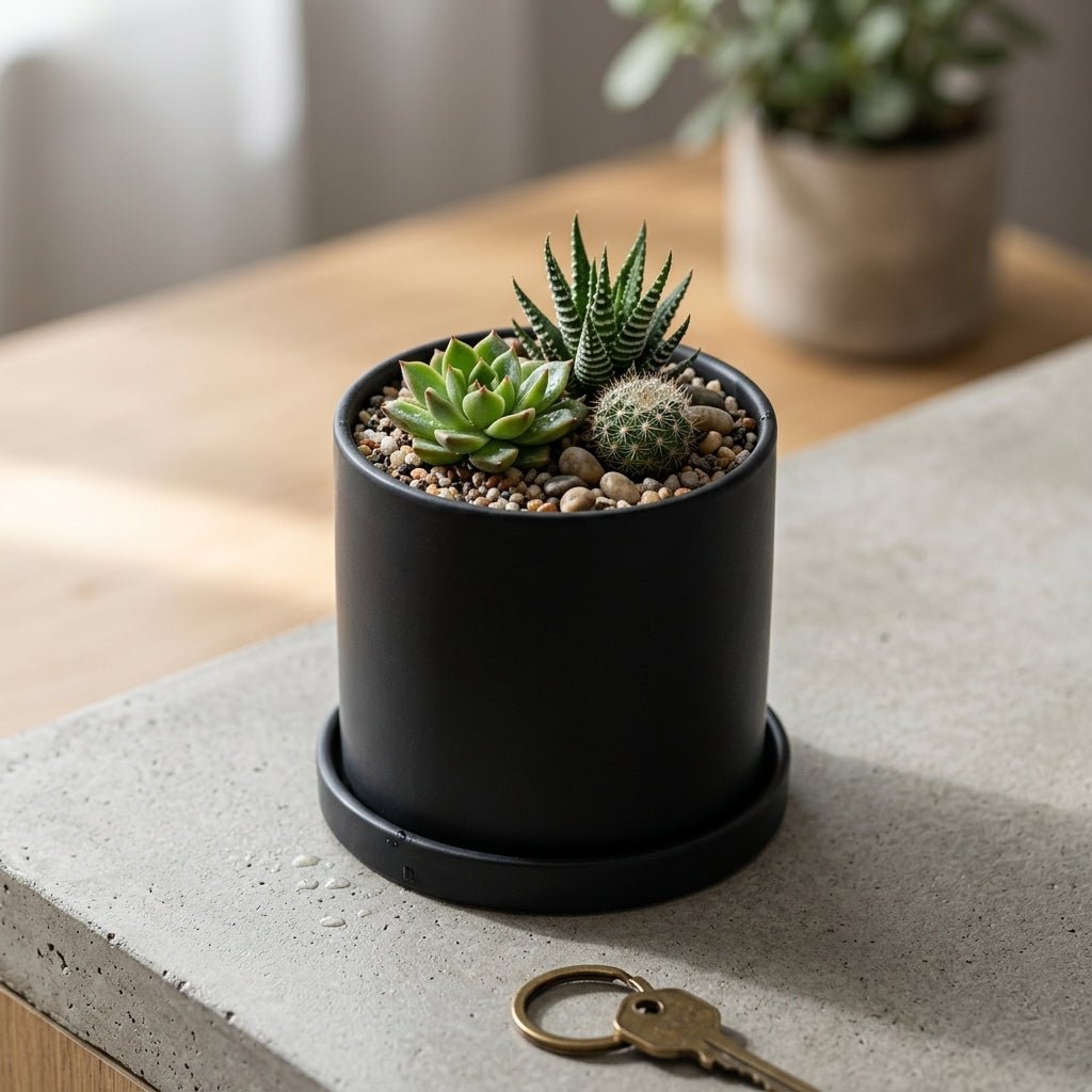 Blumentopf Zylindrisch Modern - Töpfe - Schwarz - Voldeva
