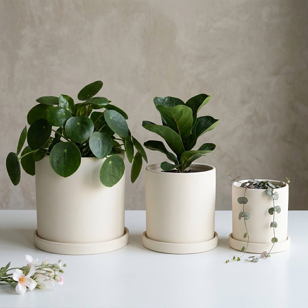 Blumentopf Zylindrisch Modern - Töpfe - Weiß - Voldeva