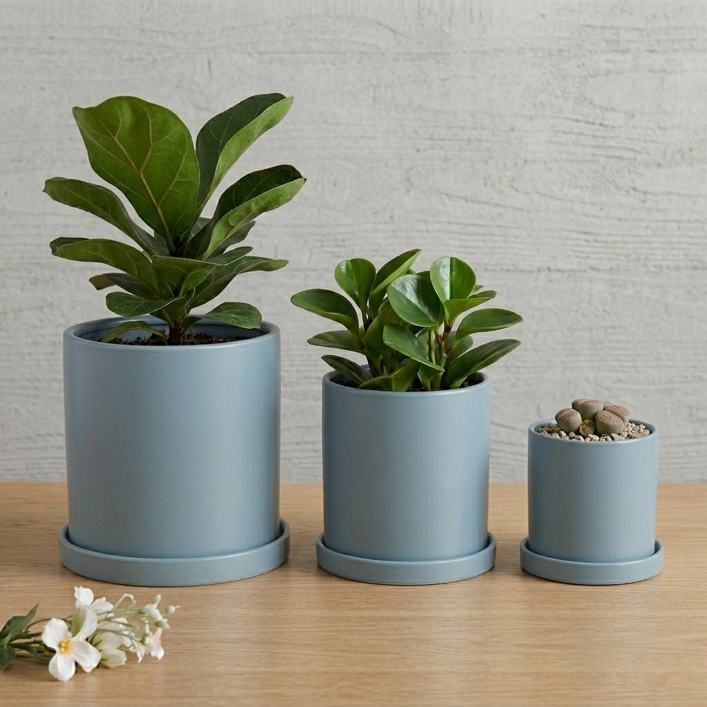 Blumentopf Zylindrisch Modern - Töpfe - Himmelblau - Voldeva