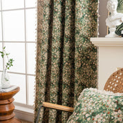 Blumenvorhang im Vintage - Stil für eine klassische Raumatmosphäre - Vorhänge - Blüten Grün - Voldeva