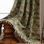 Blumenvorhang im Vintage - Stil für eine klassische Raumatmosphäre - Vorhänge - Blüten Grün - Voldeva