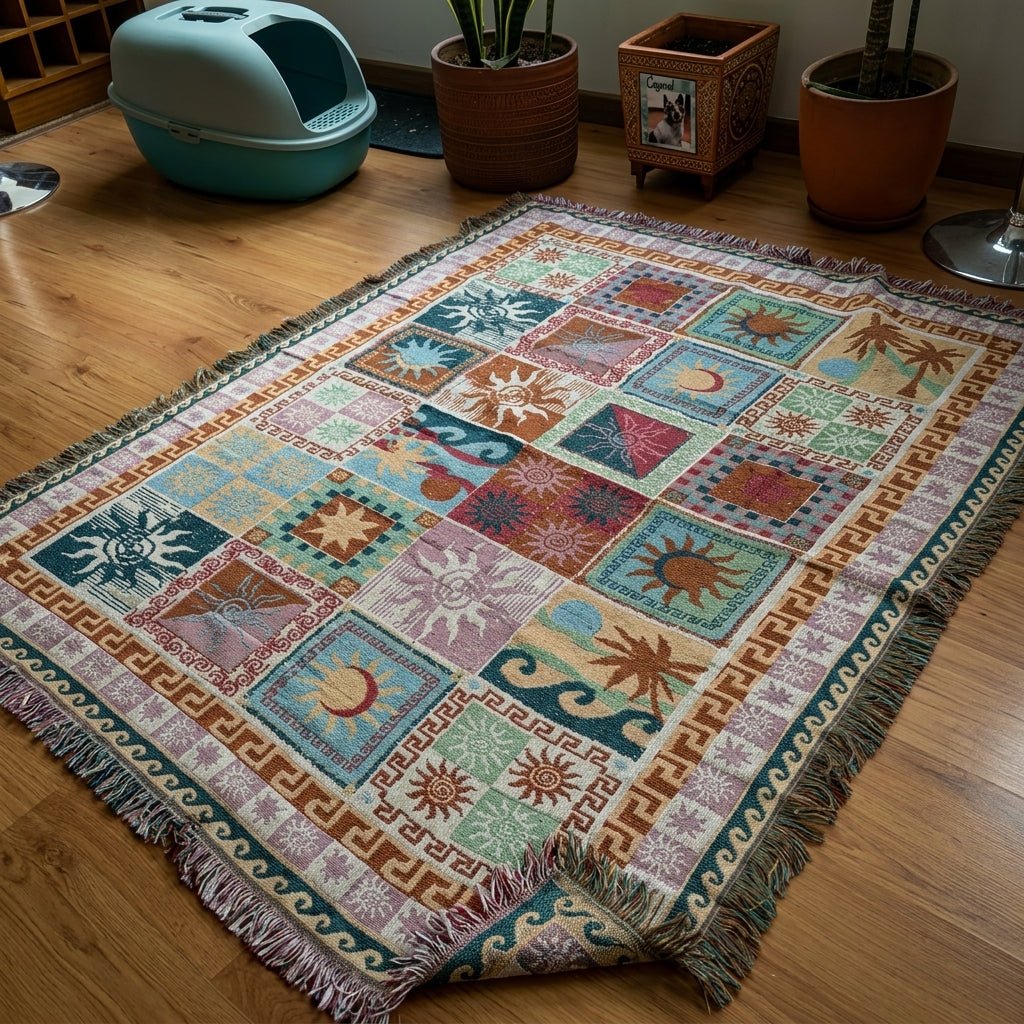 Boho Patchwork Fransenwurf Vintage-Decke - Decke - Voldeva