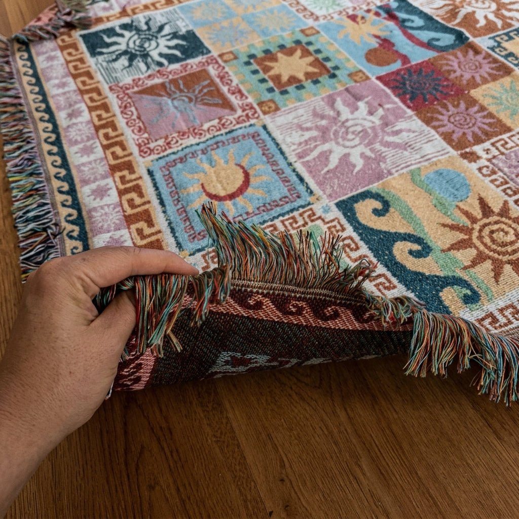 Boho Patchwork Fransenwurf Vintage-Decke - Decke - Voldeva