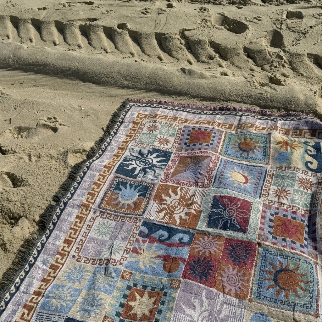 Boho Patchwork Fransenwurf Vintage-Decke - Decke - Voldeva