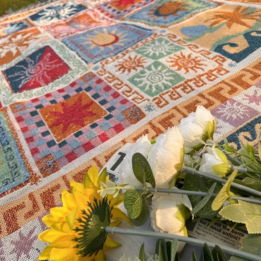 Boho Patchwork Fransenwurf Vintage-Decke - Decke - Voldeva
