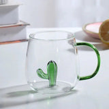 Borosilikatglas-Tasse mit 3D-Tiermotiv für Kaffee und Tee