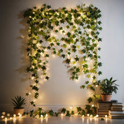 Botanische Dekorations Lichterkette mit Kunstblättern - Lichterkette - Efeu - Voldeva