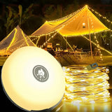 Campingleuchte mit einziehbarer LED-Lichterkette