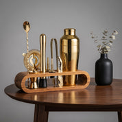 Cocktail Bar Set mit Aufbewahrungsständer - Küche & Essbereich - Gold - Voldeva