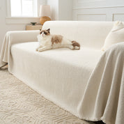 Couchüberwurf Mit Weichem Strukturiertem Design - Wohnzimmer - Elfenbeinweiß - Voldeva