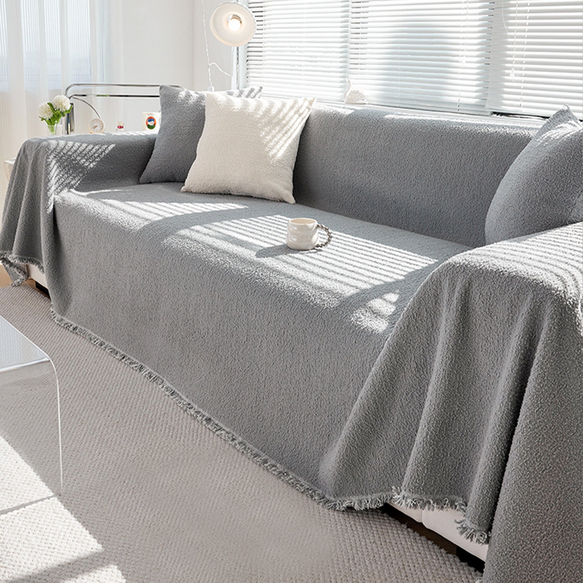 Couchüberwurf Mit Weichem Strukturiertem Design - Wohnzimmer - Grau - Voldeva