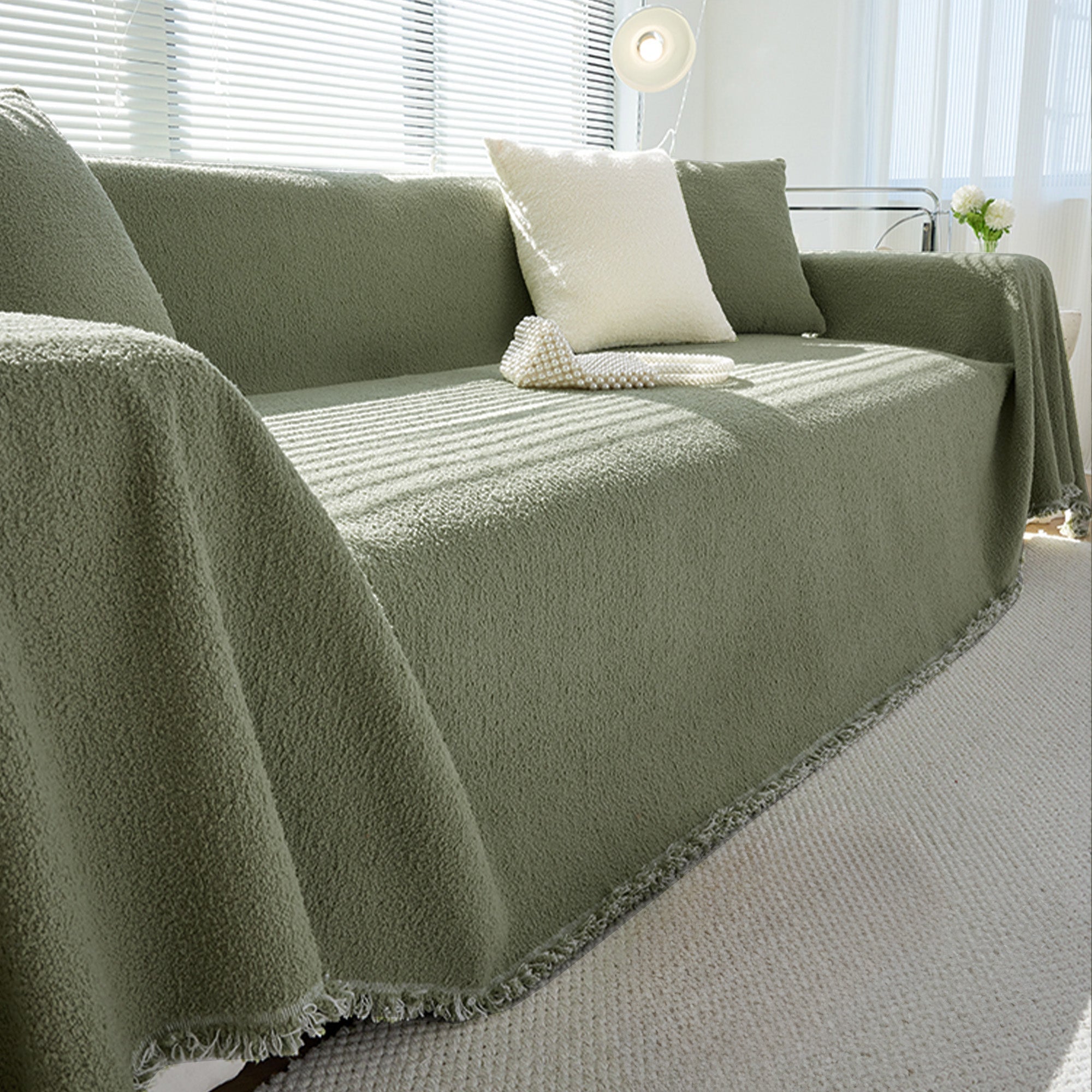 Couchüberwurf Mit Weichem Strukturiertem Design - Wohnzimmer - Grün - Voldeva