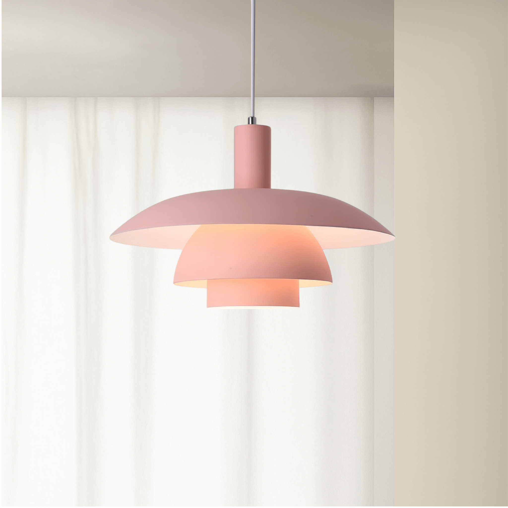 Dänische Stil LED Hängeleuchte Modernes Design - Deckenleuchte - Rosa - Voldeva