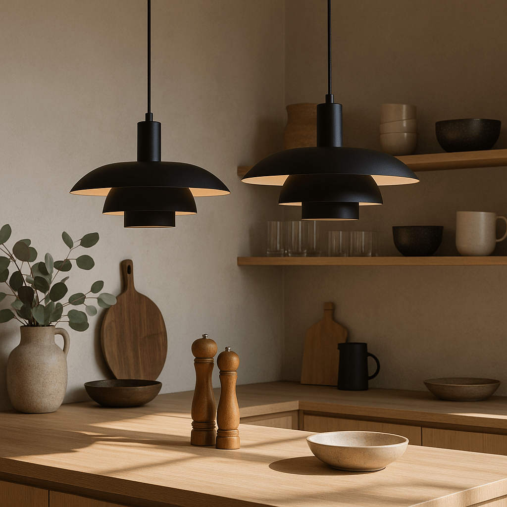 Dänische Stil LED Hängeleuchte Modernes Design - Deckenleuchte - Schwarz - Voldeva